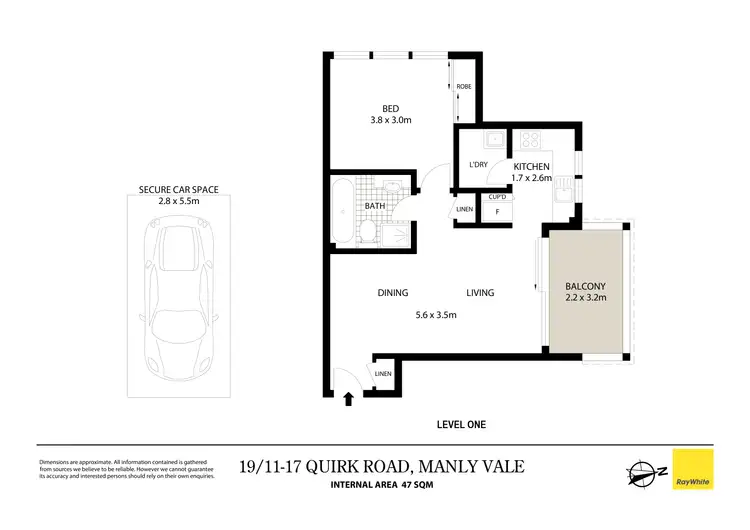 Floorplan of Homely apartment listing, 19/11-17 Quirk Road, Manly Vale NSW 2093
