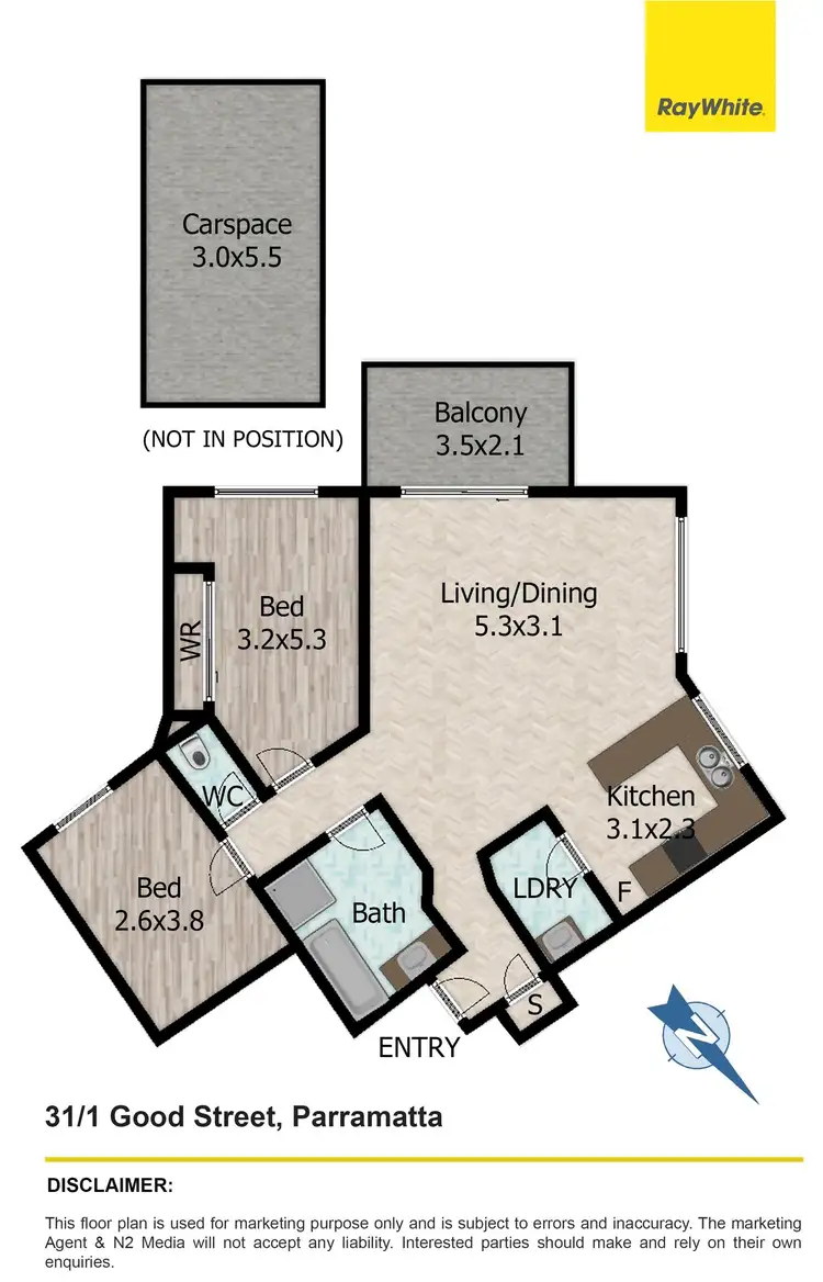 Floorplan of Homely apartment listing, 31/1 Good Street, Parramatta NSW 2150