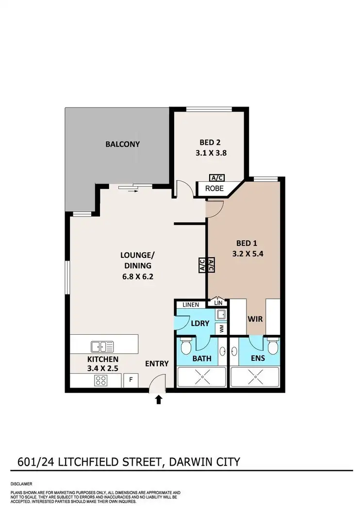 Floorplan of Homely apartment listing, 601/24 Litchfield Street, Darwin City NT 800