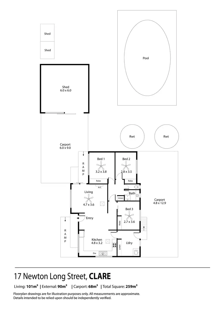 Floorplan of Homely house listing, 17 Newton Long Drive, Clare SA 5453