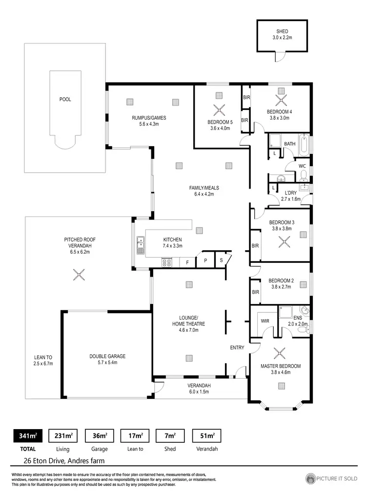 Floorplan of Homely house listing, 26 Eton Drive, Andrews Farm SA 5114