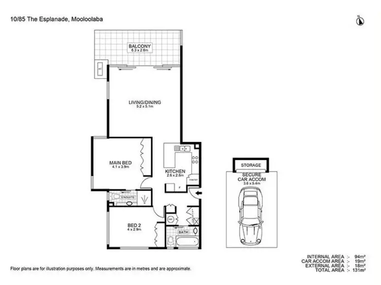 Floorplan of Homely unit listing, 10/85 Mooloolaba Esplanade, Mooloolaba QLD 4557