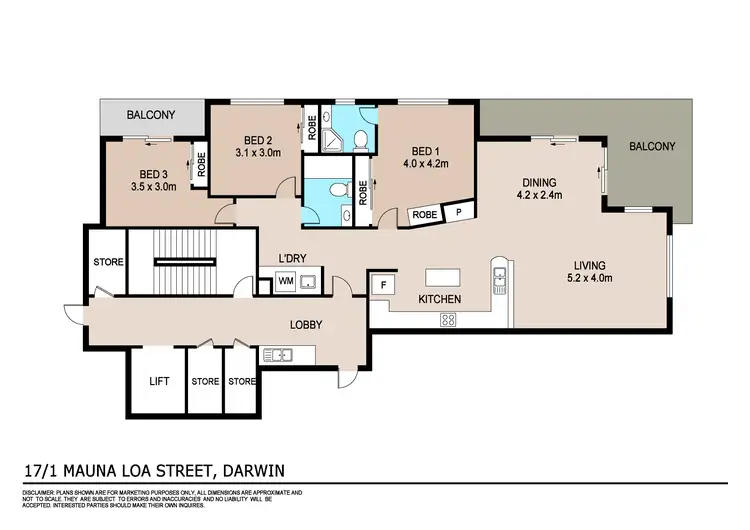 Floorplan of Homely unit listing, 17/1 Mauna Loa Street, Darwin City NT 800