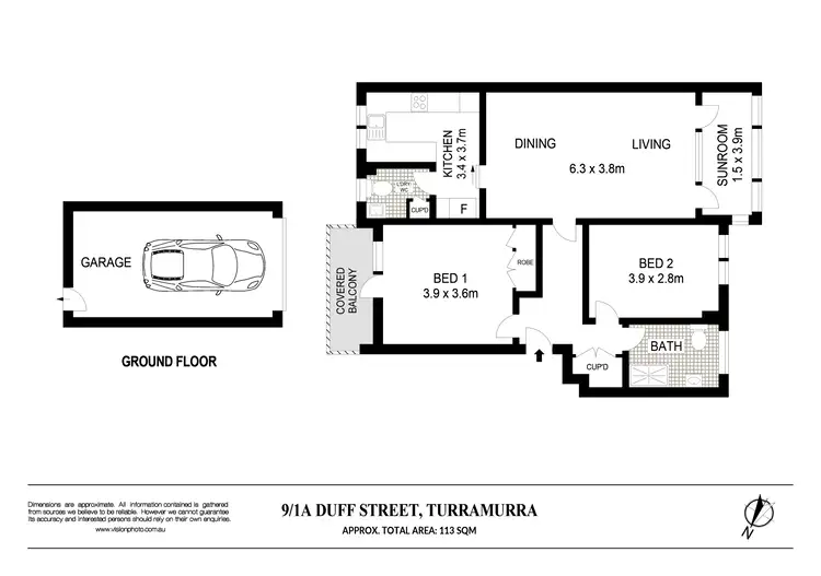 Floorplan of Homely apartment listing, 9/1A Duff Street, Turramurra NSW 2074