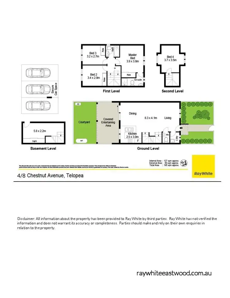 Floorplan of Homely townhouse listing, 4/8 CHESTNUT Avenue, Telopea NSW 2117