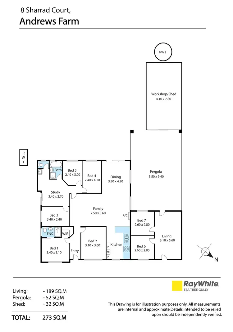 Floorplan of Homely house listing, 8 Sharrad Court, Andrews Farm SA 5114