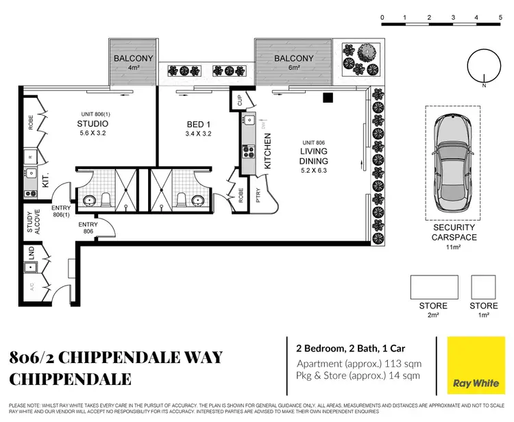 Floorplan of Homely apartment listing, 806/2 Chippendale Way, Chippendale NSW 2008