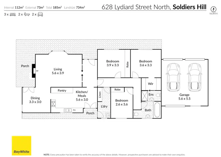 Floorplan of Homely house listing, 628 Lydiard Street, Soldiers Hill VIC 3350