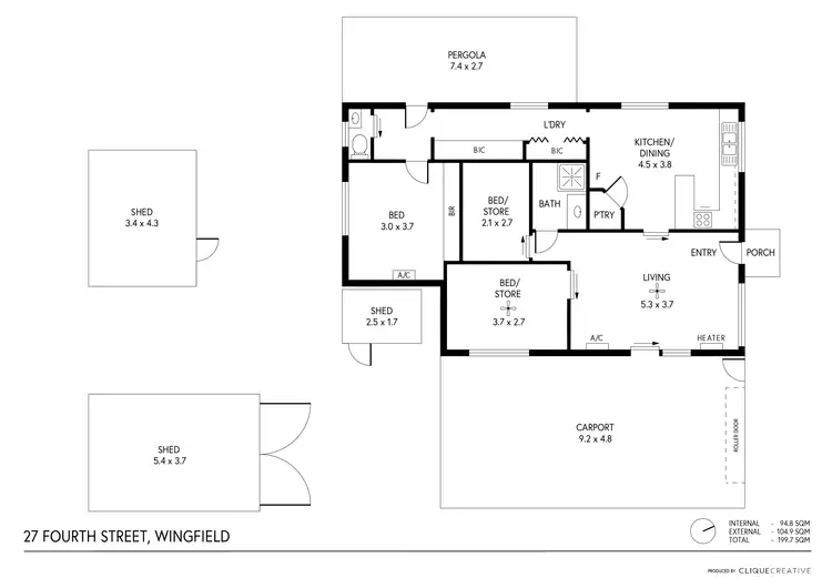 Floorplan of Homely house listing, 27 Fourth Street, Wingfield SA 5013