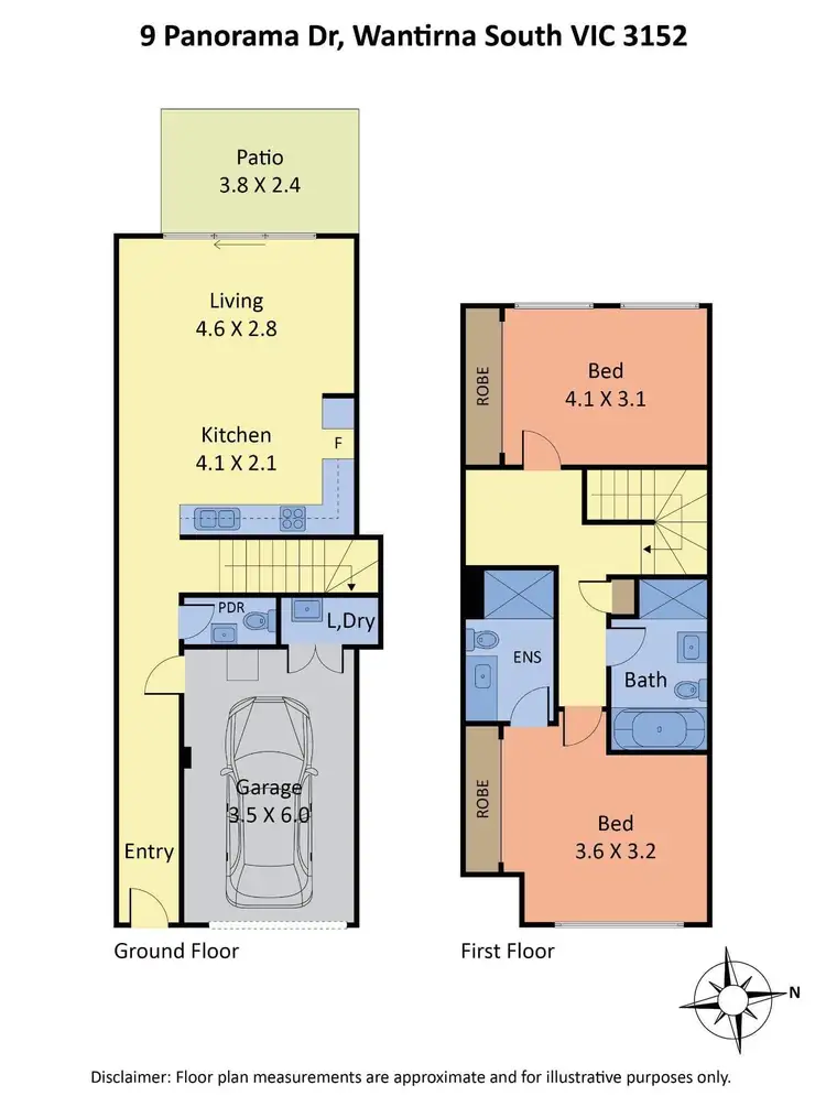 Floorplan of Homely townhouse listing, 9 Panorama Drive, Wantirna South VIC 3152