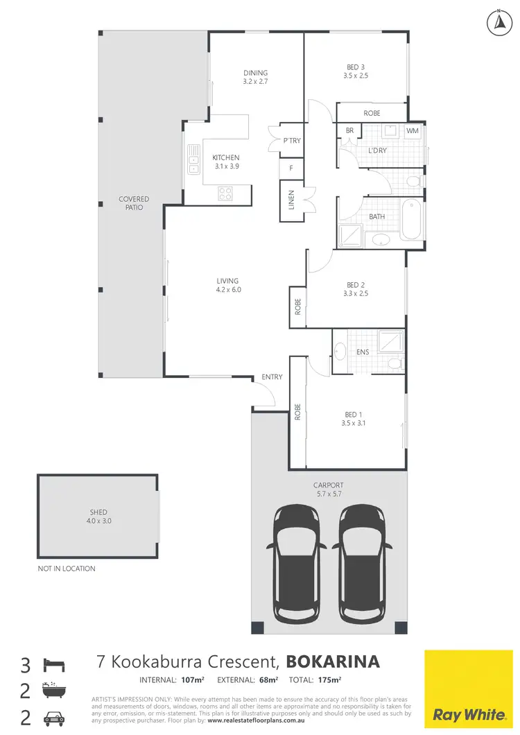 Floorplan of Homely house listing, 7 Kookaburra Crescent, Bokarina QLD 4575