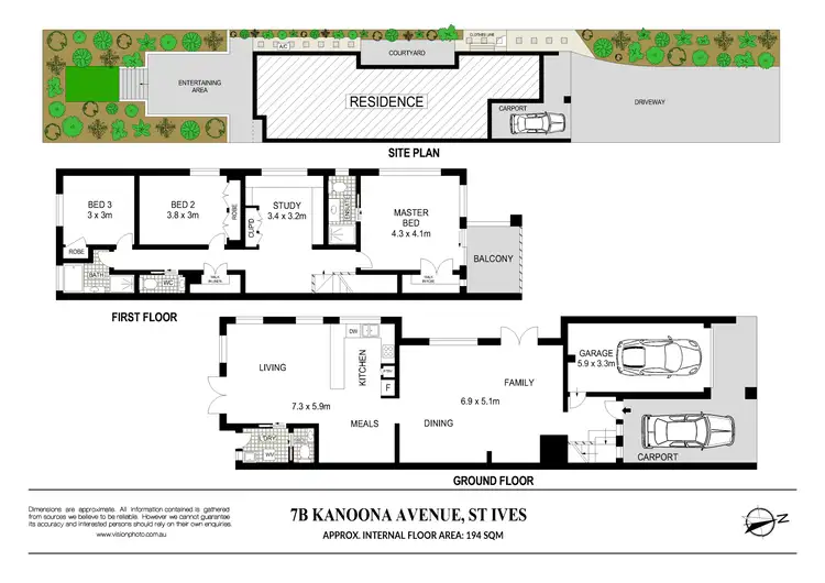 Floorplan of Homely semi-detached listing, 7B Kanoona Avenue, St Ives NSW 2075