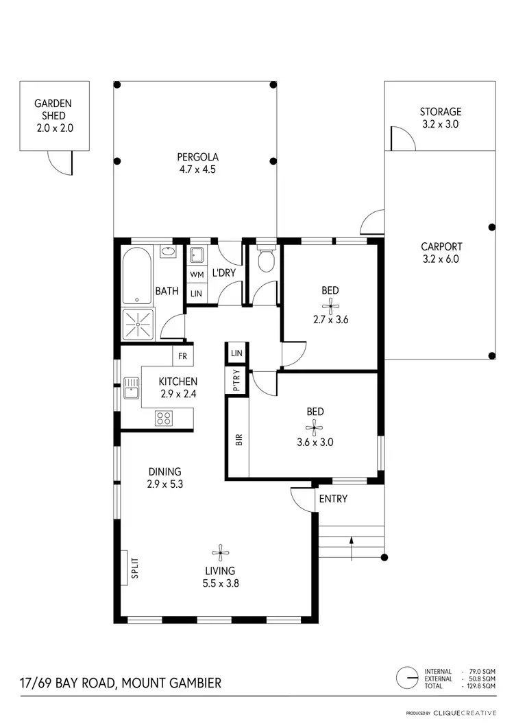 Floorplan of Homely unit listing, 17/69 Bay Road, Mount Gambier SA 5290