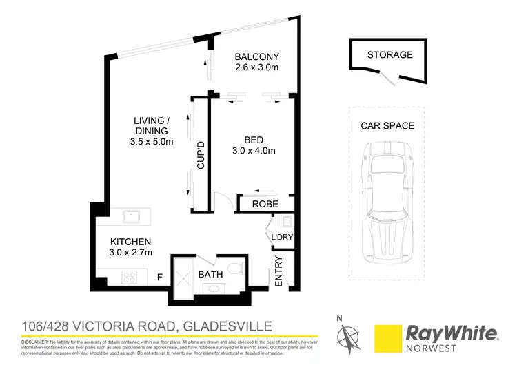Floorplan of Homely apartment listing, 106/428 Victoria Road, Gladesville NSW 2111