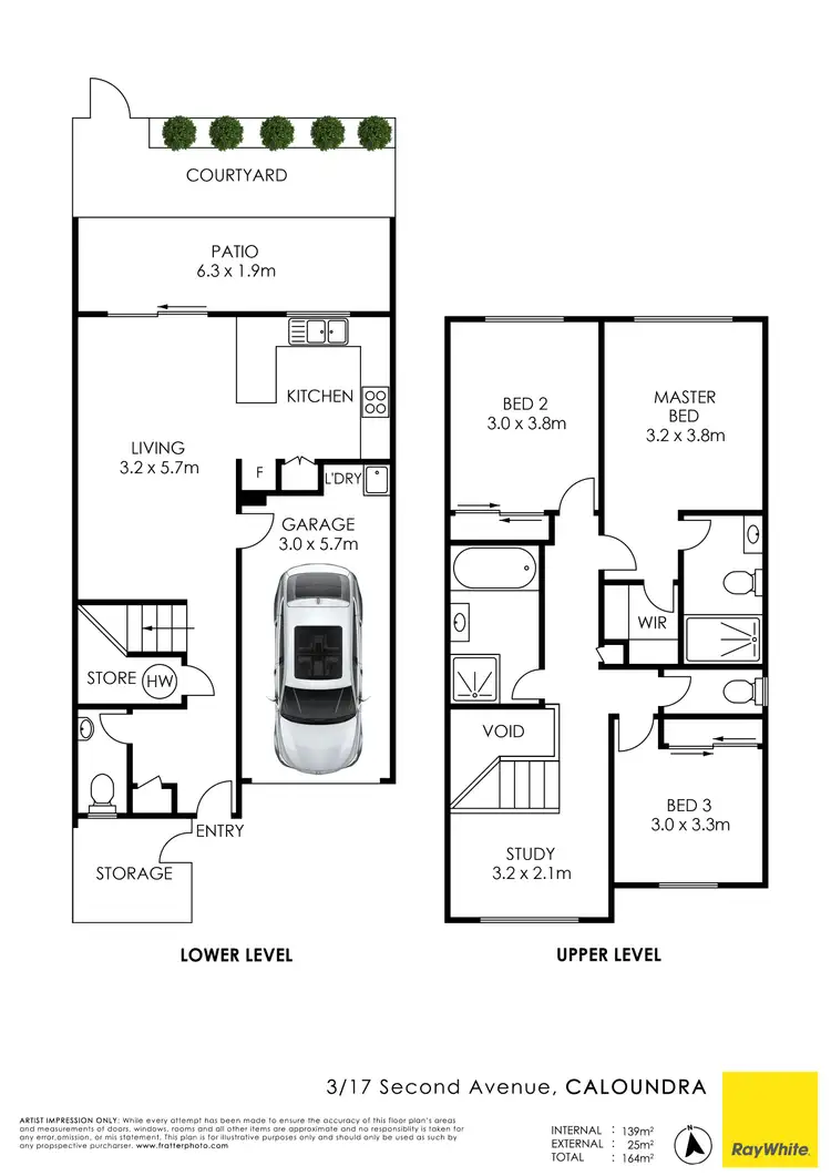 Floorplan of Homely townhouse listing, Unit 3/17 Second Avenue, Caloundra QLD 4551