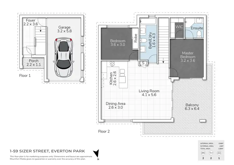 Floorplan of Homely apartment listing, 1/59 Sizer Street, Everton Park QLD 4053