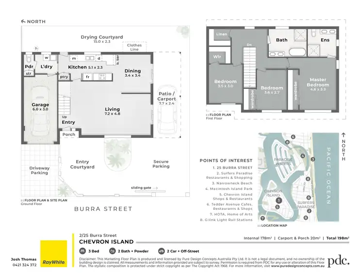 Floorplan of Homely semi-detached listing, 2/25 Burra Street, Chevron Island QLD 4217