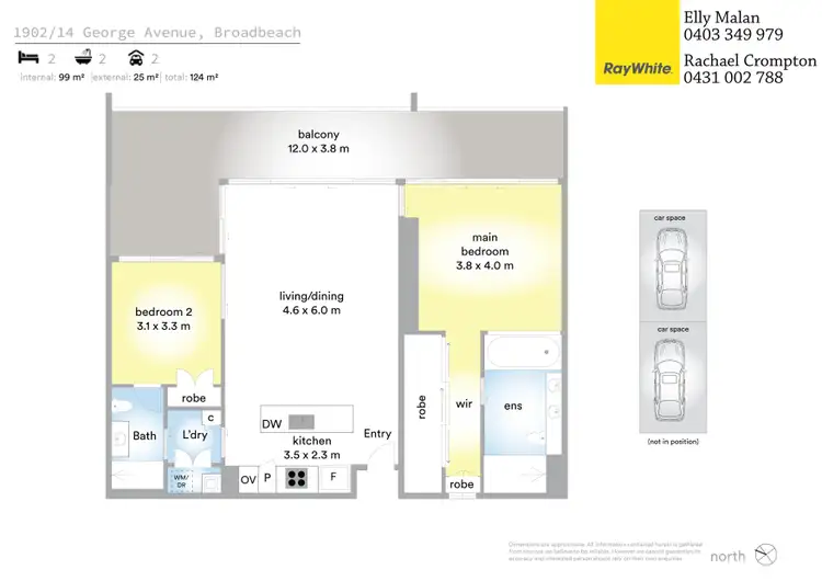 Floorplan of Homely apartment listing, 1902/14 George Avenue, Broadbeach QLD 4218