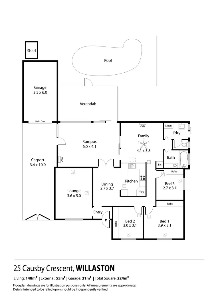Floorplan of Homely house listing, 25 Causby Crescent, Willaston SA 5118