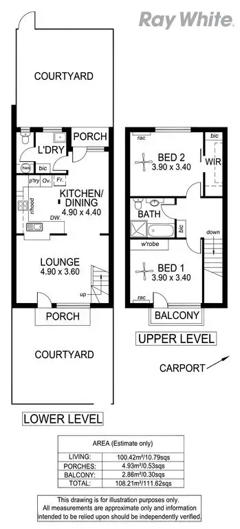 Floorplan of Homely townhouse listing, 2/196 Morphett Road, Glengowrie SA 5044
