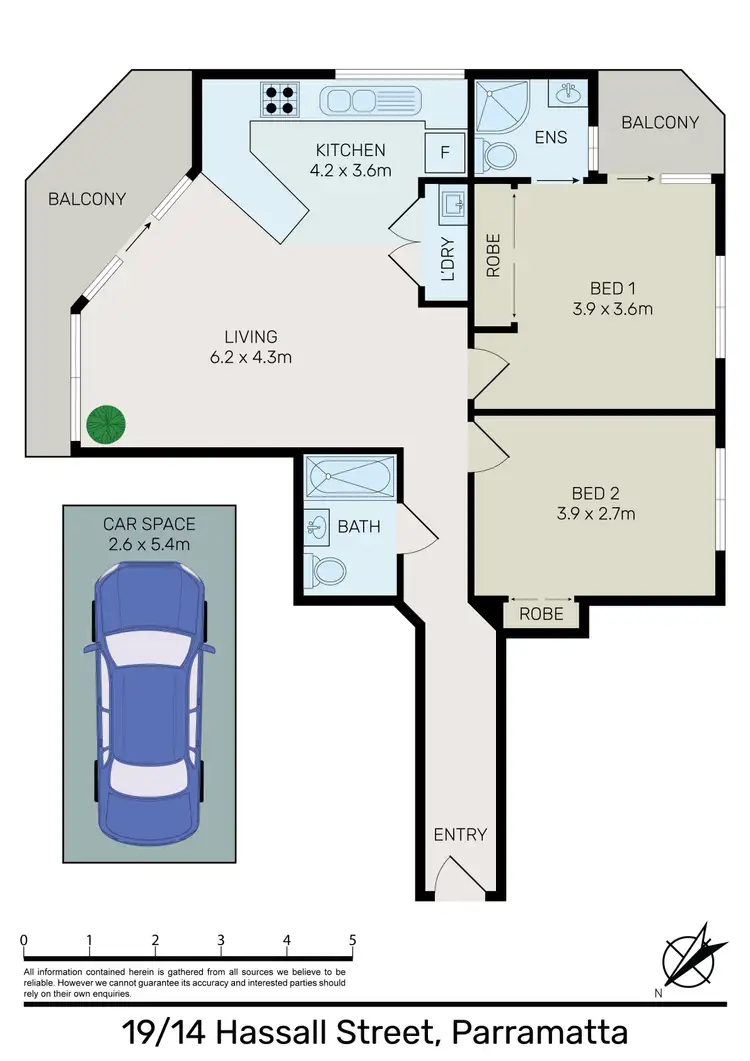 Floorplan of Homely apartment listing, 19/14 Hassall Street, Parramatta NSW 2150