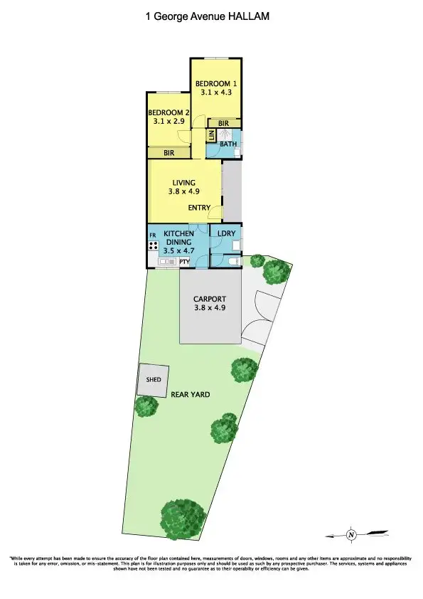 Floorplan of Homely unit listing, 1 George Avenue, Hallam VIC 3803