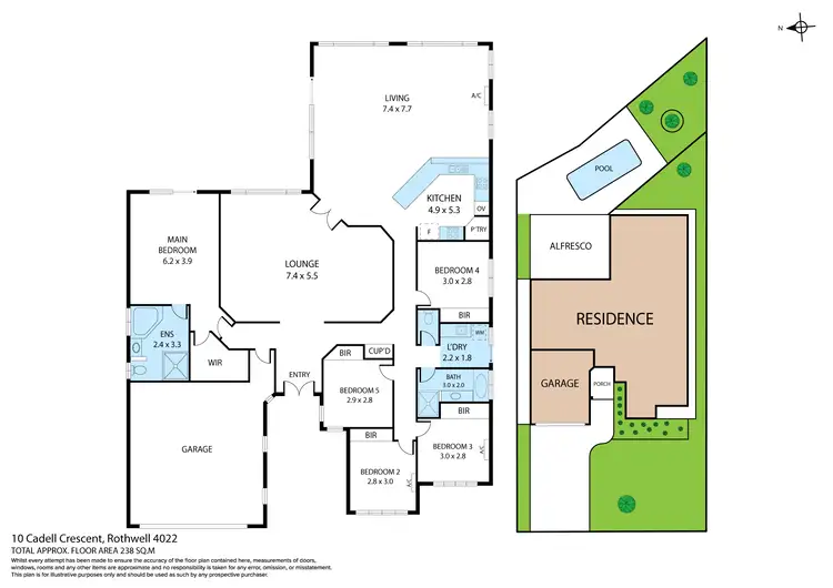Floorplan of Homely house listing, 10 Cadell Crescent, Rothwell QLD 4022