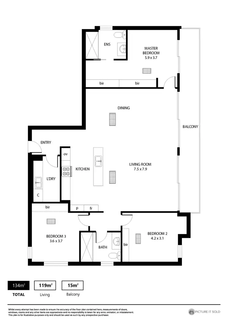 Floorplan of Homely apartment listing, 207/56 Greenhill Road, Wayville SA 5034