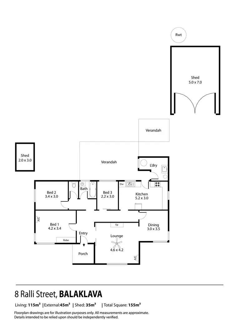 Floorplan of Homely house listing, 8 Ralli Street, Balaklava SA 5461