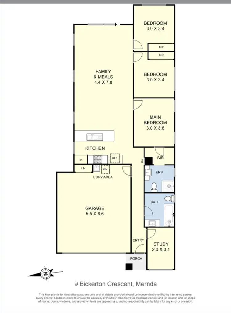 Floorplan of Homely house listing, 9 Bickerton Crescent, Mernda VIC 3754