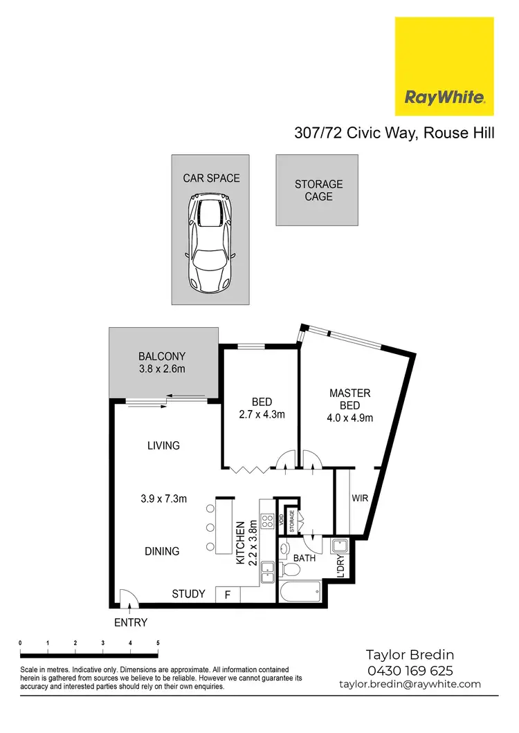 Floorplan of Homely apartment listing, 307/72 Civic Way, Rouse Hill NSW 2155