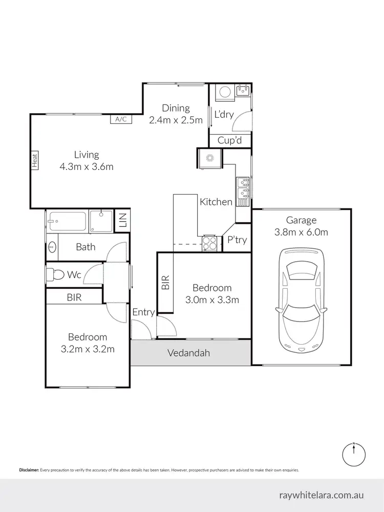 Floorplan of Homely house listing, 1/36 Cranbourne Drive, Corio VIC 3214