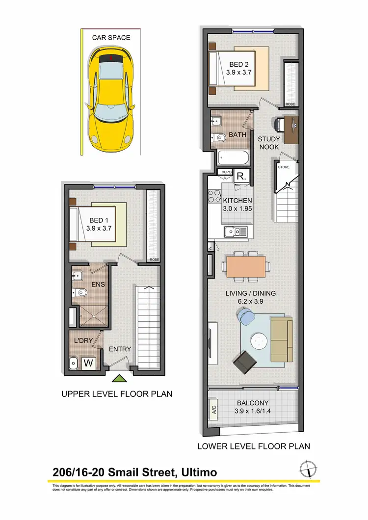 Floorplan of Homely apartment listing, 206/16-20 Smail Street, Ultimo NSW 2007