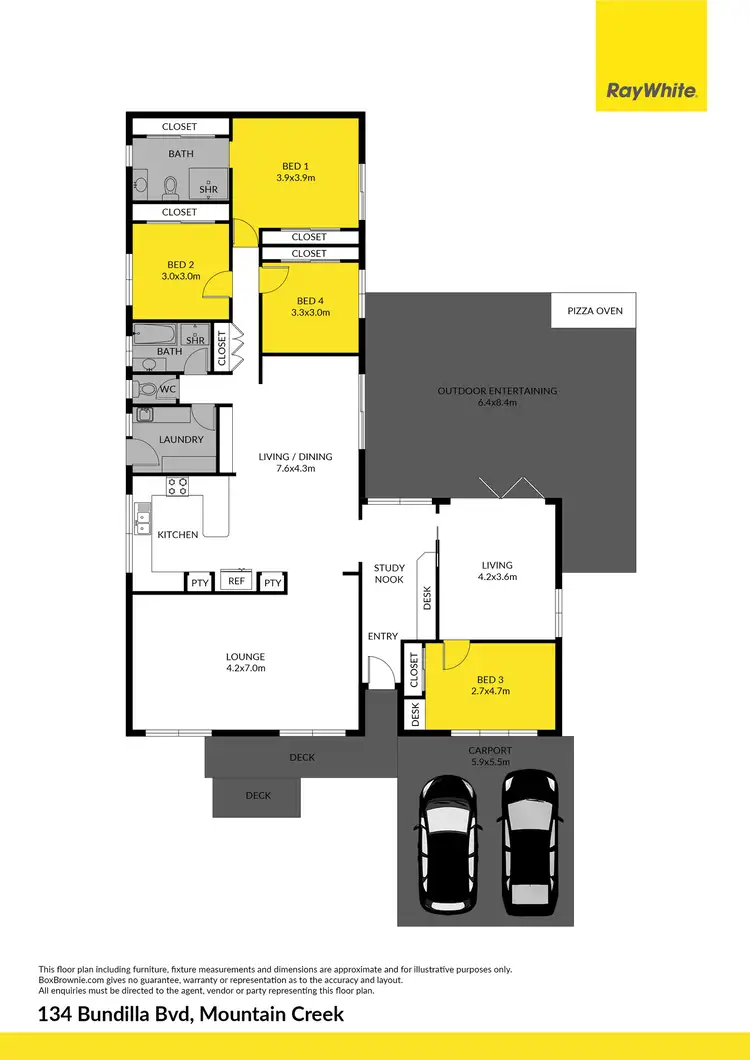 Floorplan of Homely house listing, 134 Bundilla Boulevard, Mountain Creek QLD 4557
