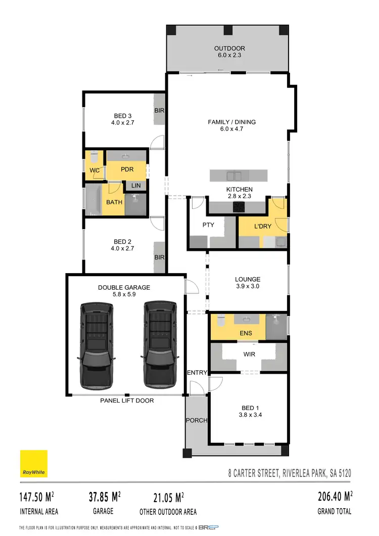 Floorplan of Homely house listing, 8 Carter Street, Buckland Park SA 5120