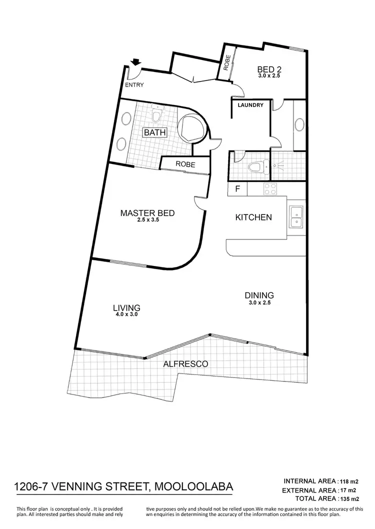 Floorplan of Homely unit listing, 1206/7 Venning Street, Mooloolaba QLD 4557
