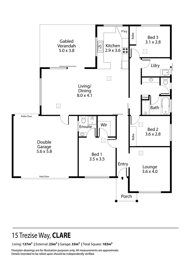 Floorplan of Homely house listing, 15 Trezise Way, Clare SA 5453