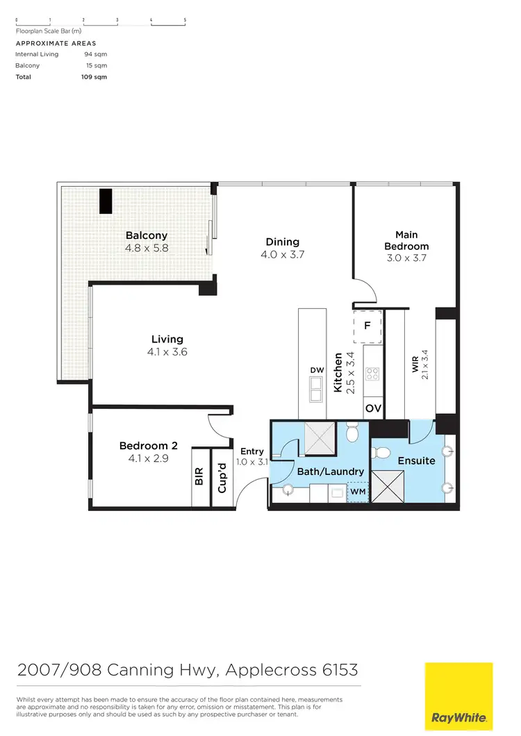 Floorplan of Homely apartment listing, 2007/908 Canning Highway, Applecross WA 6153