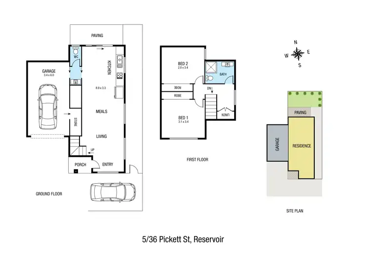 Floorplan of Homely townhouse listing, 5/36 Pickett Street, Reservoir VIC 3073