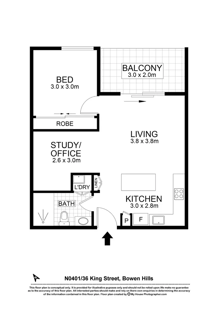 Floorplan of Homely apartment listing, N401/36 King Street, Bowen Hills QLD 4006