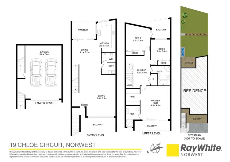 Floorplan of Homely townhouse listing, 19 Chloe Circuit, Norwest NSW 2153