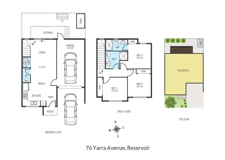 Floorplan of Homely townhouse listing, 76 Yarra Avenue, Reservoir VIC 3073