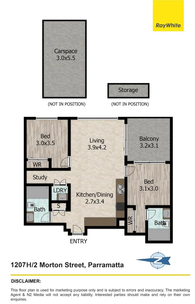 Floorplan of Homely apartment listing, 1207H/2 Morton Street, Parramatta NSW 2150