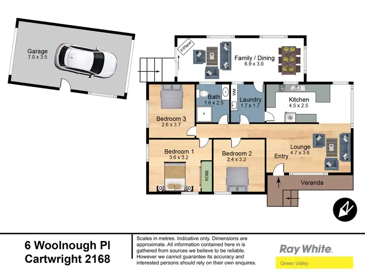 Floorplan of Homely house listing, 6 WOOLNOUGH Place, Cartwright NSW 2168