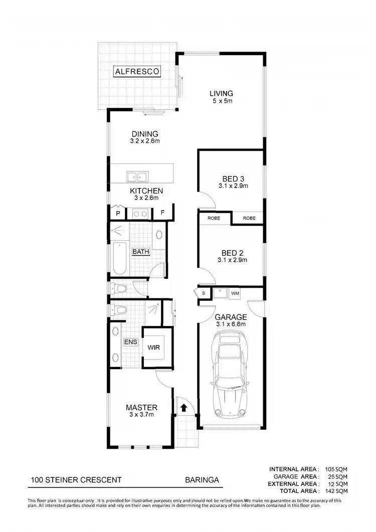 Floorplan of Homely house listing, 100 Steiner Crescent, Baringa QLD 4551