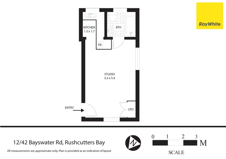 Floorplan of Homely studio listing, 12/42 Bayswater Road, Rushcutters Bay NSW 2011