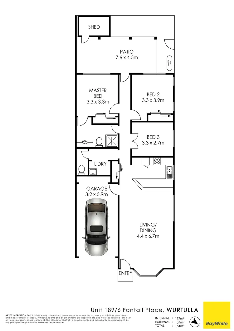 Floorplan of Homely villa listing, Unit 189/6 Fantail Place, Wurtulla QLD 4575