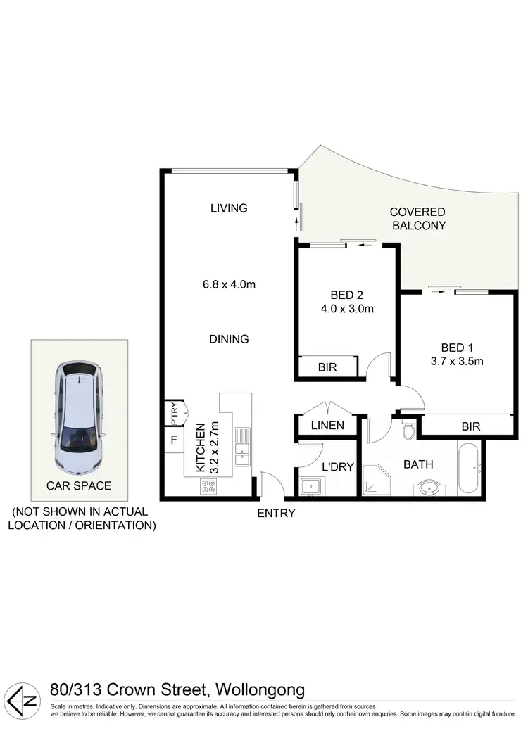 Floorplan of Homely apartment listing, 80/313 Crown Street, Wollongong NSW 2500