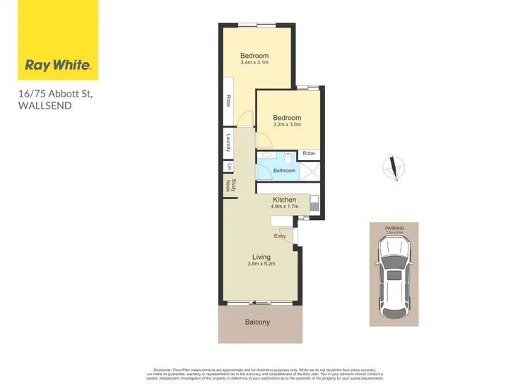 Floorplan of Homely unit listing, 16/75 Abbott Street, Wallsend NSW 2287