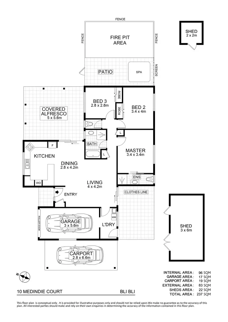 Floorplan of Homely house listing, 10 Medindie Court, Bli Bli QLD 4560